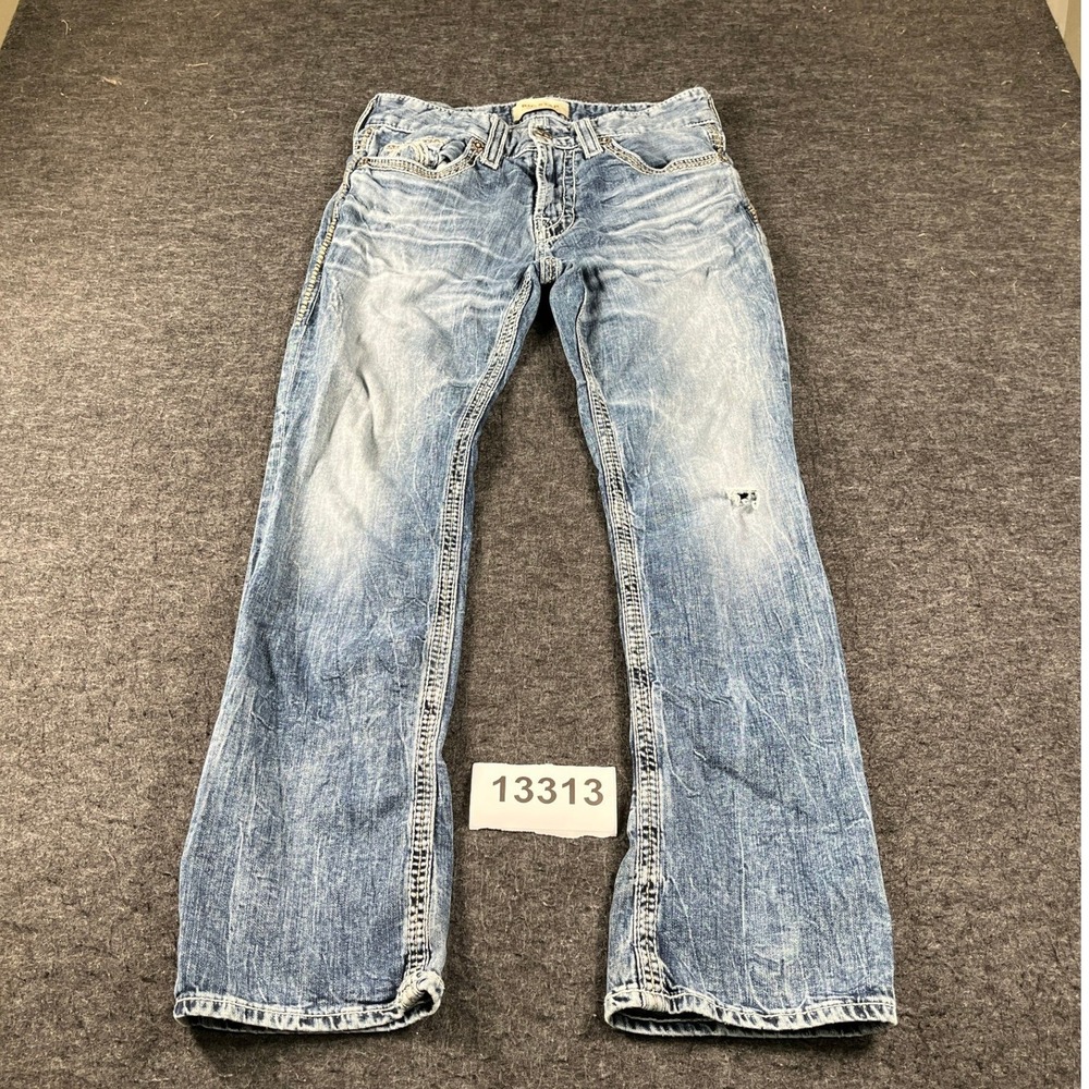 Buckle Big Star Pioneer Straight Jeans Mens 30S Blue Cotton Stretch Bootcut Leg